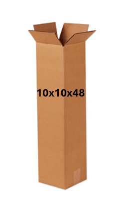 10x10x48 (200 lb strength) | SINGLE CARDBOARD BOX | TALL
