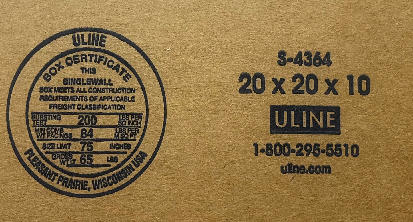 20x20x10 (200 lb strength) | SINGLE CARDBOARD BOX