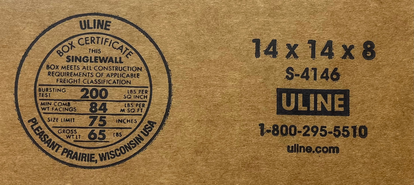 14x14x8 (200 lb strength) | 10 CARDBOARD BOX BUNDLE