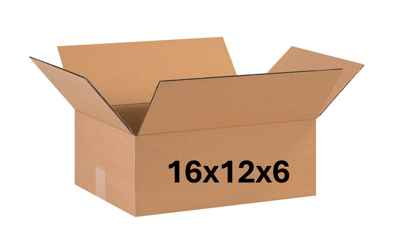 16x12x6 (200 lb strength) | SINGLE CARDBOARD BOX