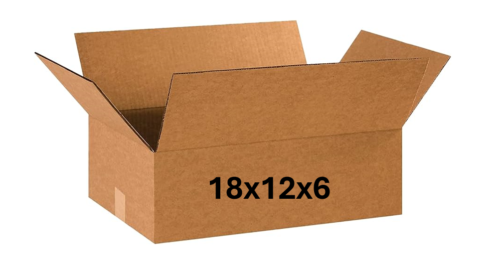 18x12x6 (200 lb strength) | SINGLE CARDBOARD BOX
