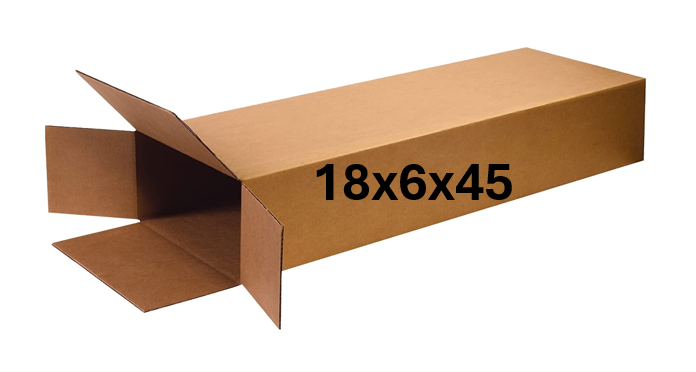 18x6x45 (275 lb strength) | SINGLE CARDBOARD BOX | SIDE LOADING | GUITAR BOX