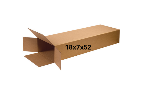 18x7x52 (275 lb strength) | SINGLE CARDBOARD BOX | SIDE LOADING | GUITAR BOX