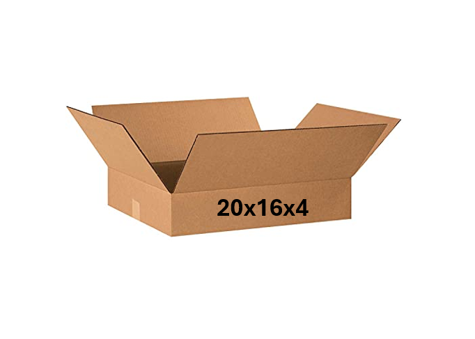 20x16x4 (200 lb strength) | SINGLE CARDBOARD BOX