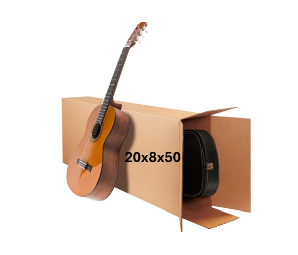 20x8x50 (275 lb strength) | SINGLE CARDBOARD BOX | SIDE LOADING | GUITAR BOX