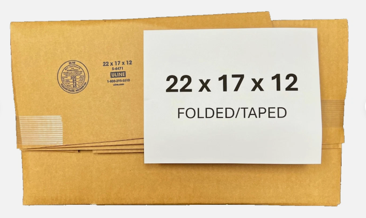 22x17x12 (200 lb strength) | SINGLE CARDBOARD BOX