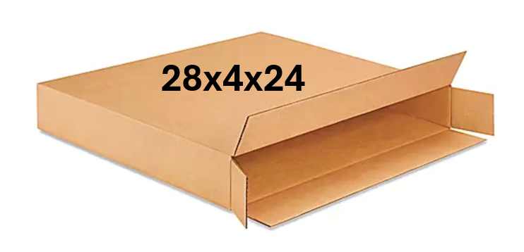 28x4x24 (200 lb strength) | SINGLE CARDBOARD BOX | SIDE LOADING
