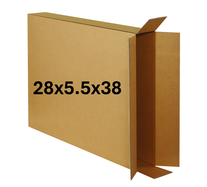 28x5.5x38 (200 lb strength) | SINGLE CARDBOARD BOX | SIDE LOADING