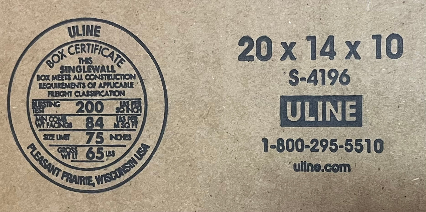 20x14x10 (200 lb strength) | 10 CARDBOARD BOX BUNDLE
