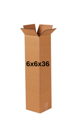 6x6x36 (200 lb strength) | SINGLE CARDBOARD BOX | TALL