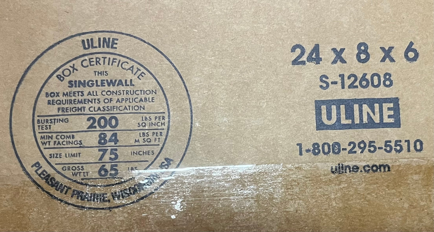 24x8x6 (200 lb strength) | SINGLE CARDBOARD BOX