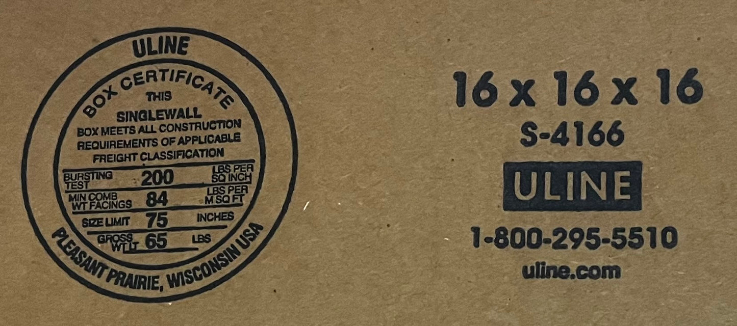 16x16x16 (200 lb strength) | SINGLE CARDBOARD BOX