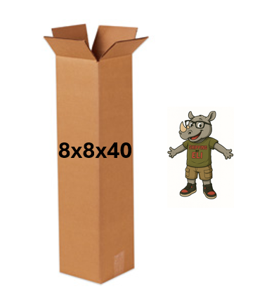 8x8x40 (200 lb strength) | SINGLE CARDBOARD BOX | TALL