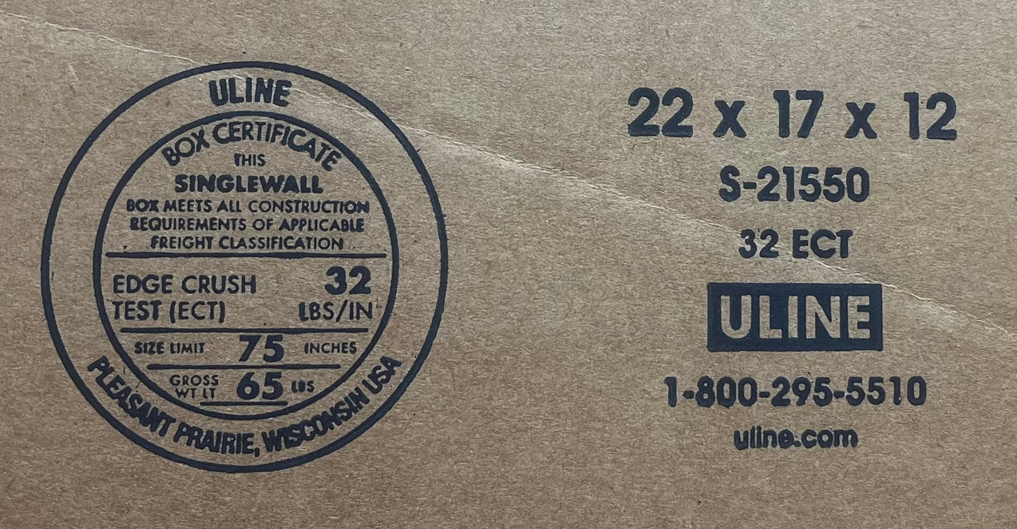22x17x12 (200 lb strength) | SINGLE CARDBOARD BOX