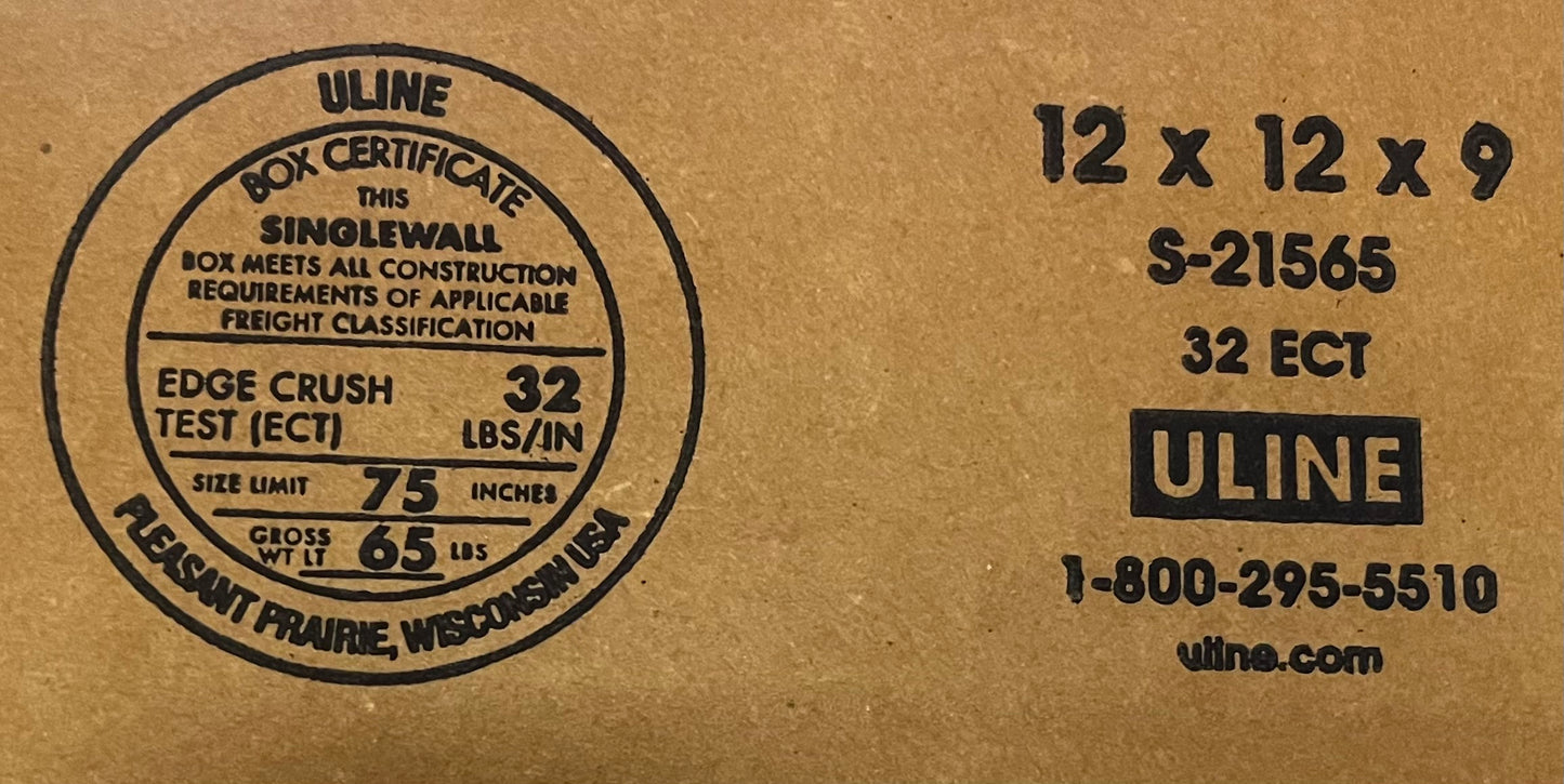12x12x9 (32 ect) | SINGLE CARDBOARD BOX