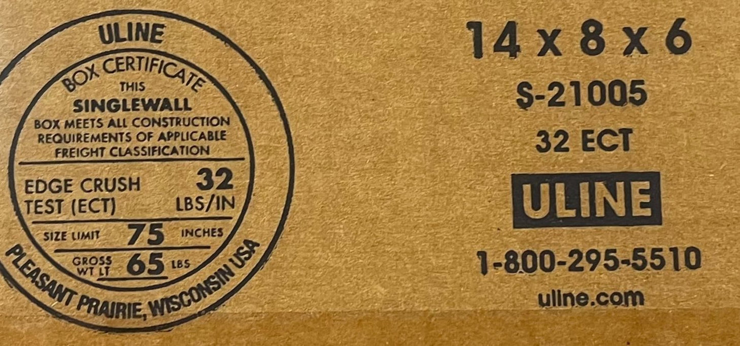 14x8x6 (32 ect) | SINGLE CARDBOARD BOX