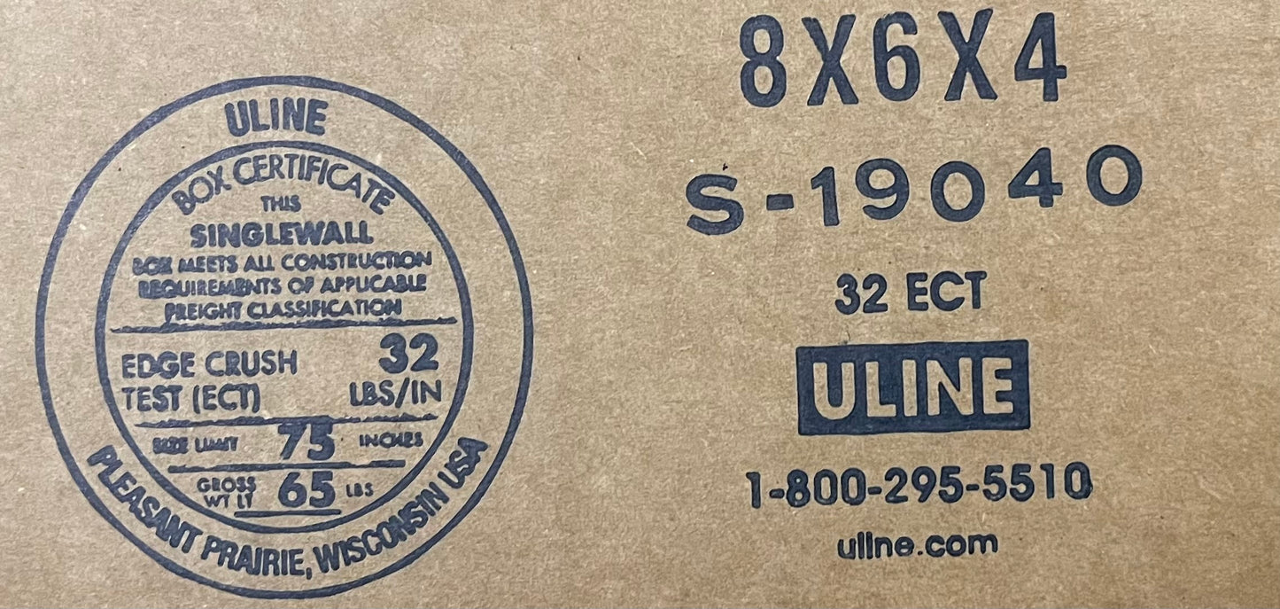 8x6x4 (32 ect) | 25 CARDBOARD BOX BUNDLE