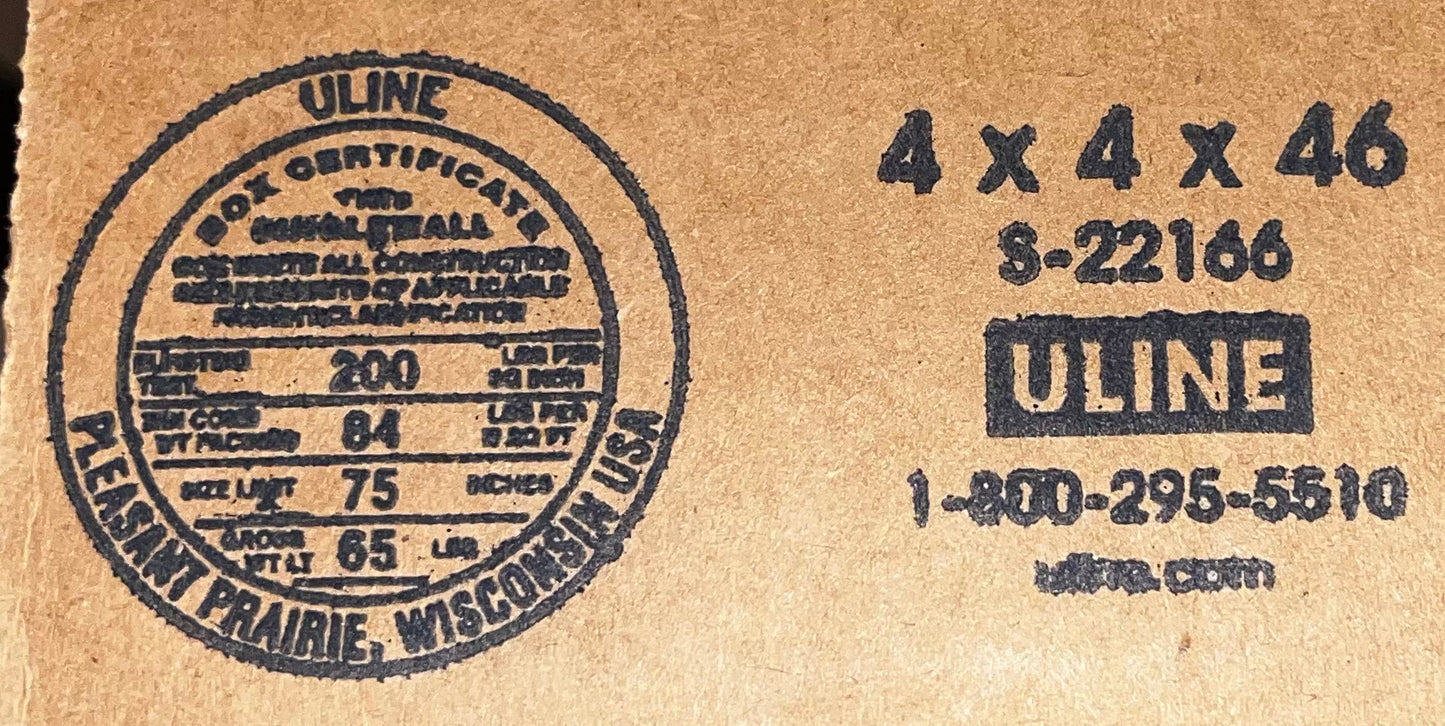 4x4x46 (200 lb strength) | SINGLE CARDBOARD BOX | TALL