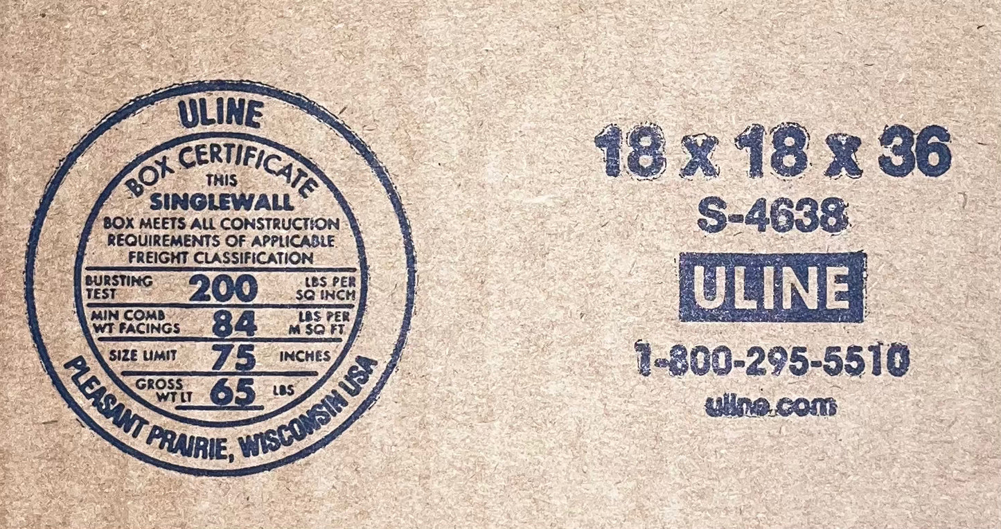 18x18x36 (200 lb strength) | 5 BOX BUNDLE | TALL