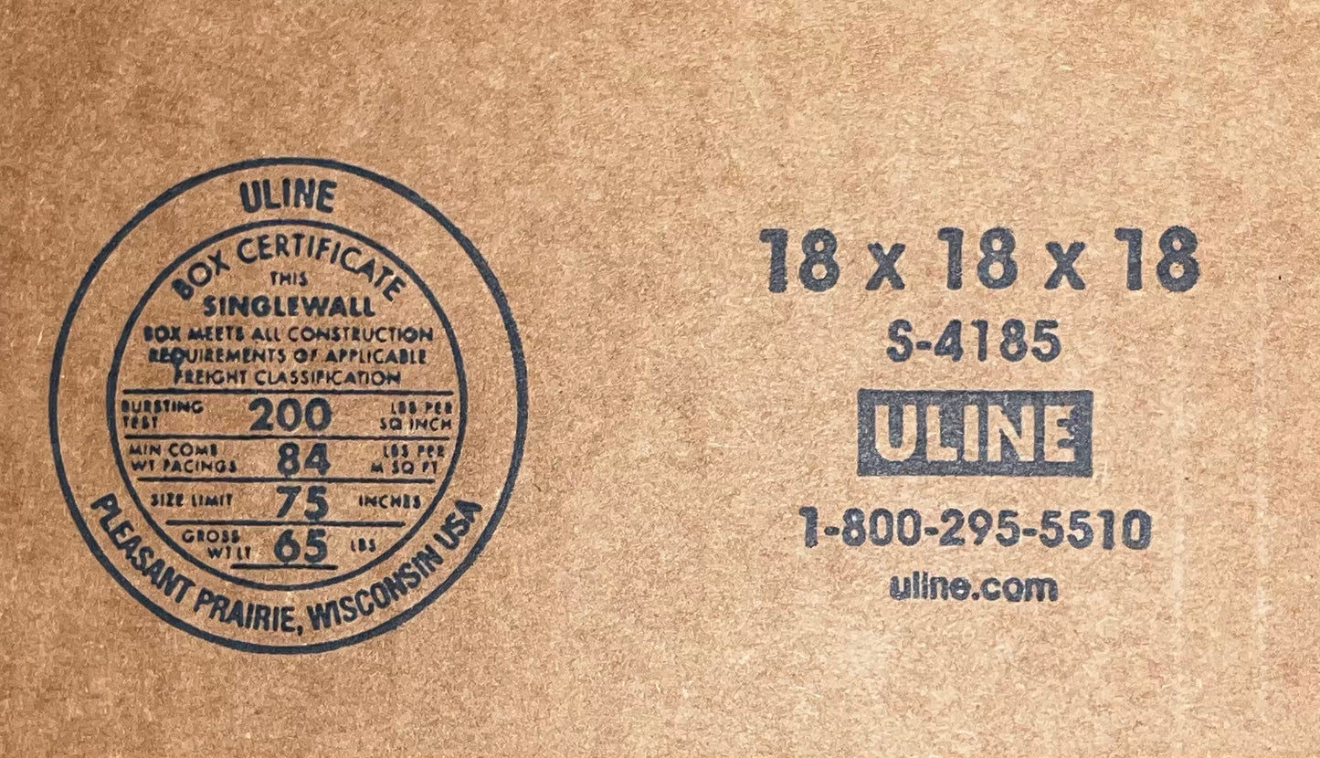 18x18x18 (200 lb strength) | 10 BOX BUNDLE