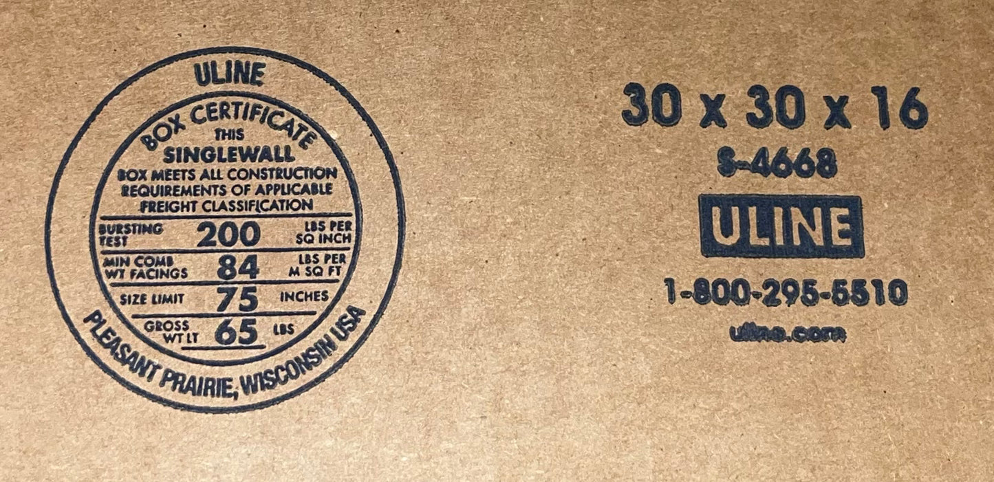 30x30x16 (200 lb strength) | SINGLE CARDBOARD BOX