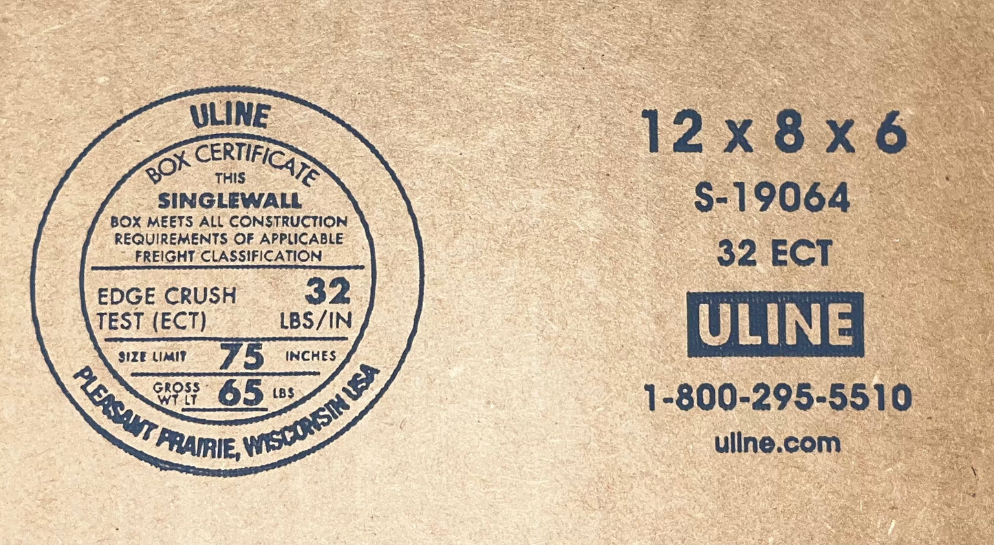 12x8x6 (32 ect) | SINGLE CARDBOARD BOX
