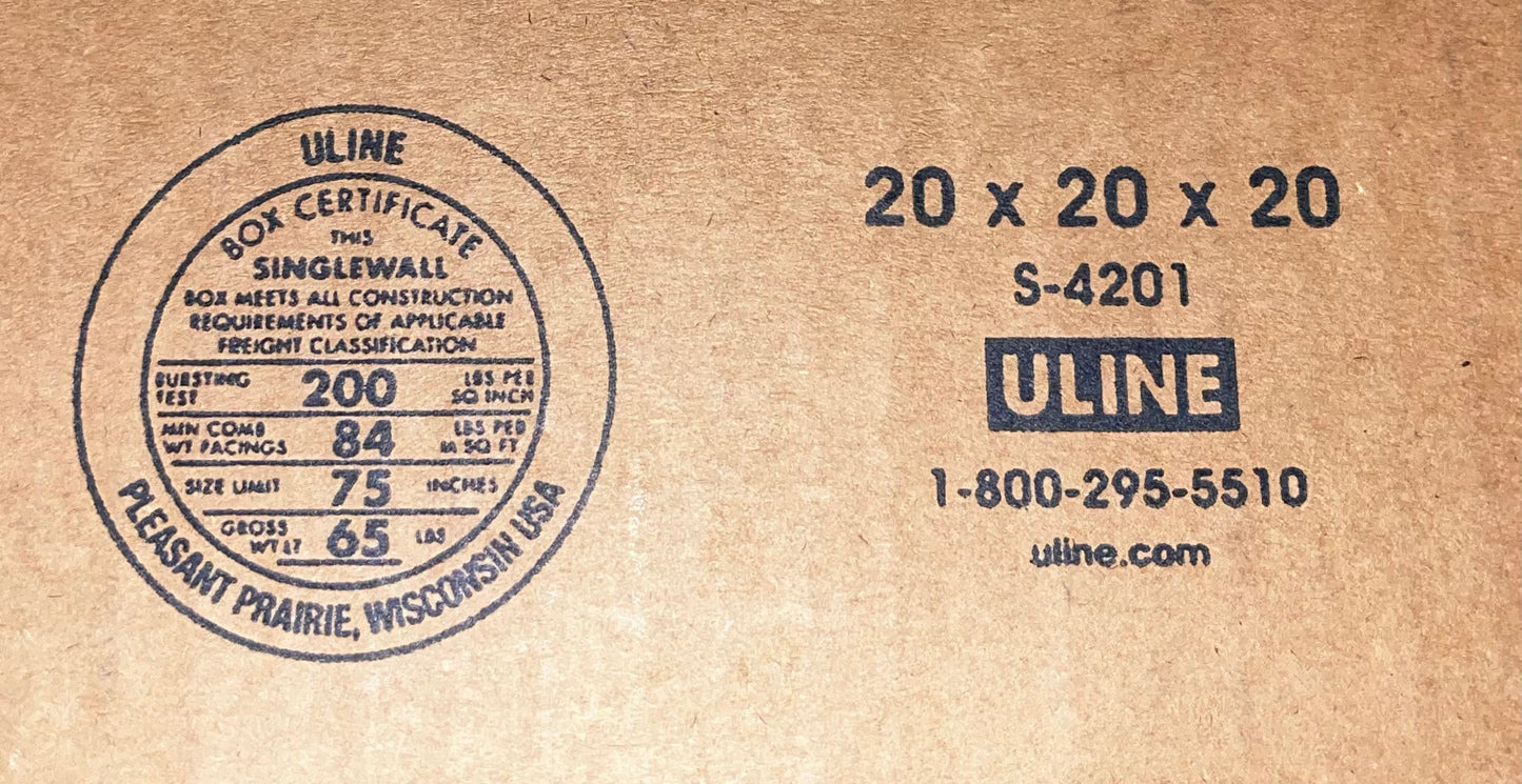 20x20x20 (200 lb strength) | 10 CARDBOARD BOX BUNDLE