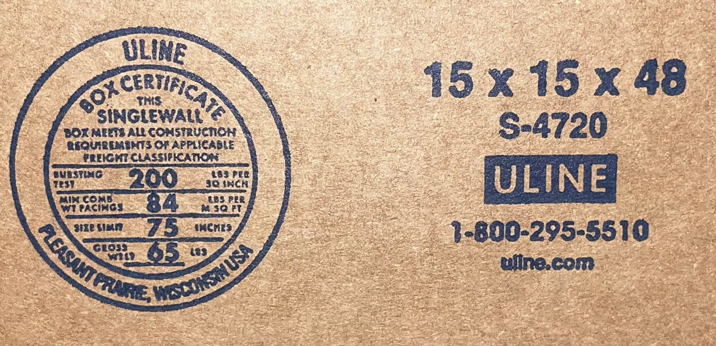 15x15x48 (200 lb strength) | SINGLE CARDBOARD BOX | TALL