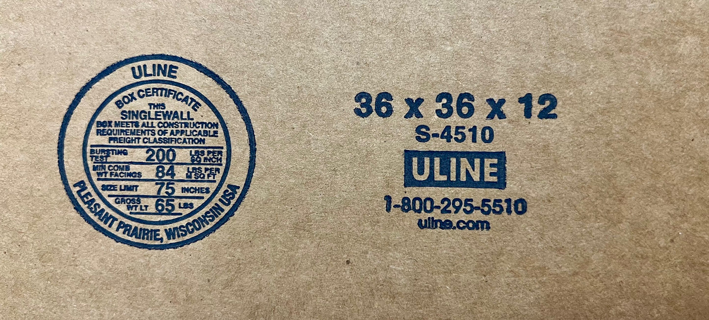 36x36x12 (200 lb strength) | SINGLE CARDBOARD BOX