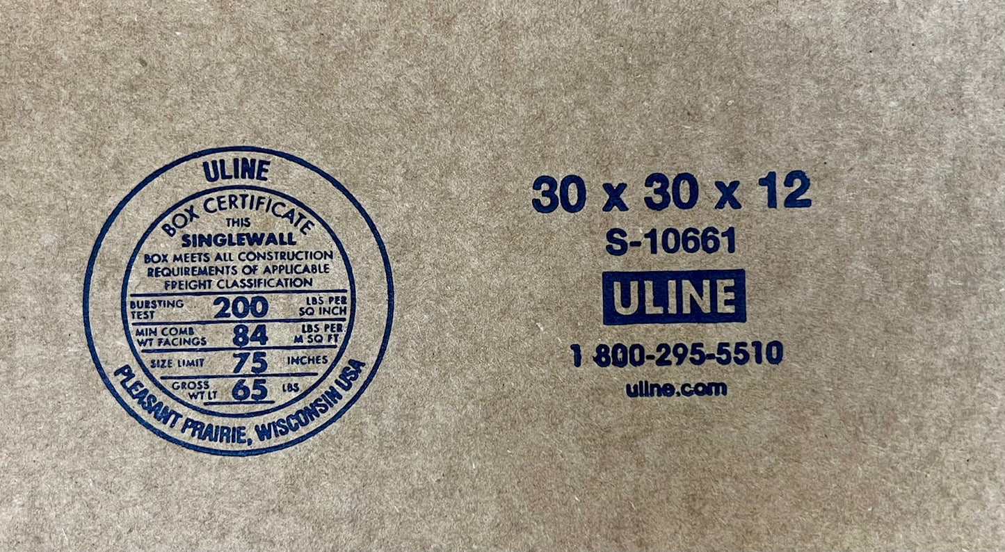 30x30x12 (200 lb strength) | SINGLE CARDBOARD BOX