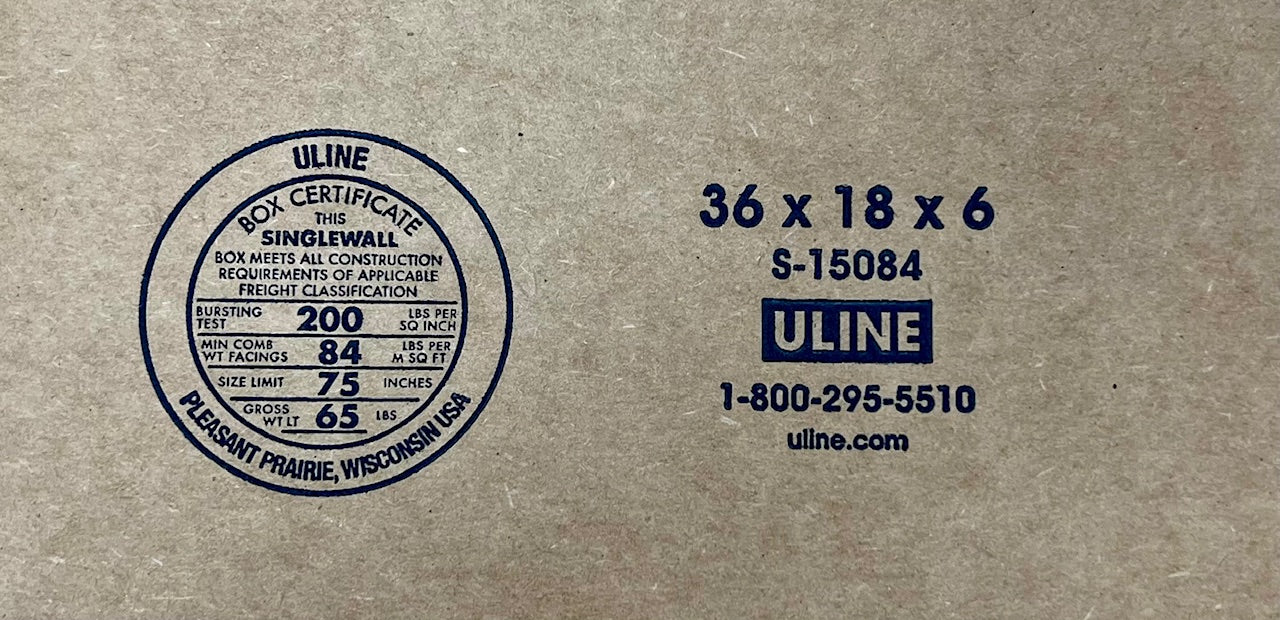 36x18x6 (200 lb strength) | SINGLE CARDBOARD BOX