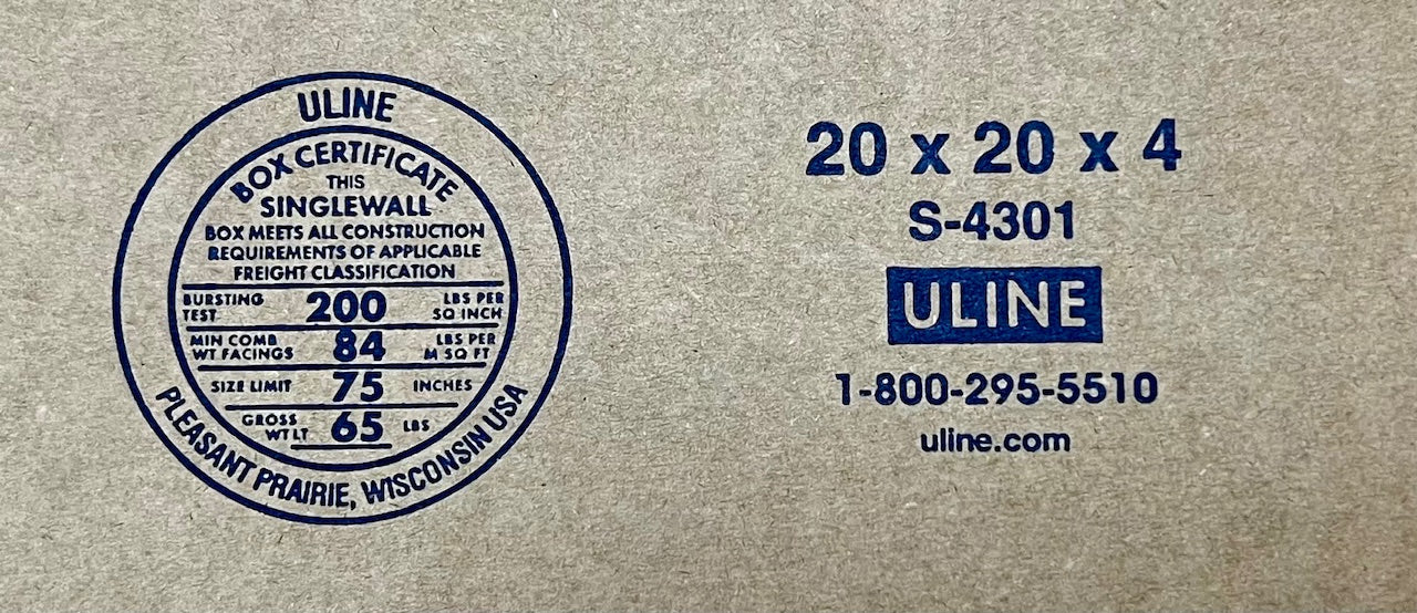 20x20x4 (200 lb strength) | SINGLE CARDBOARD BOX