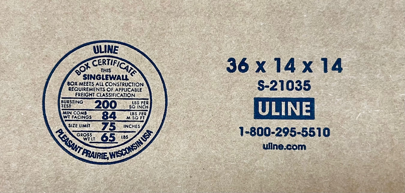 36x14x14 (200 lb strength) | SINGLE CARDBOARD BOX | LONG