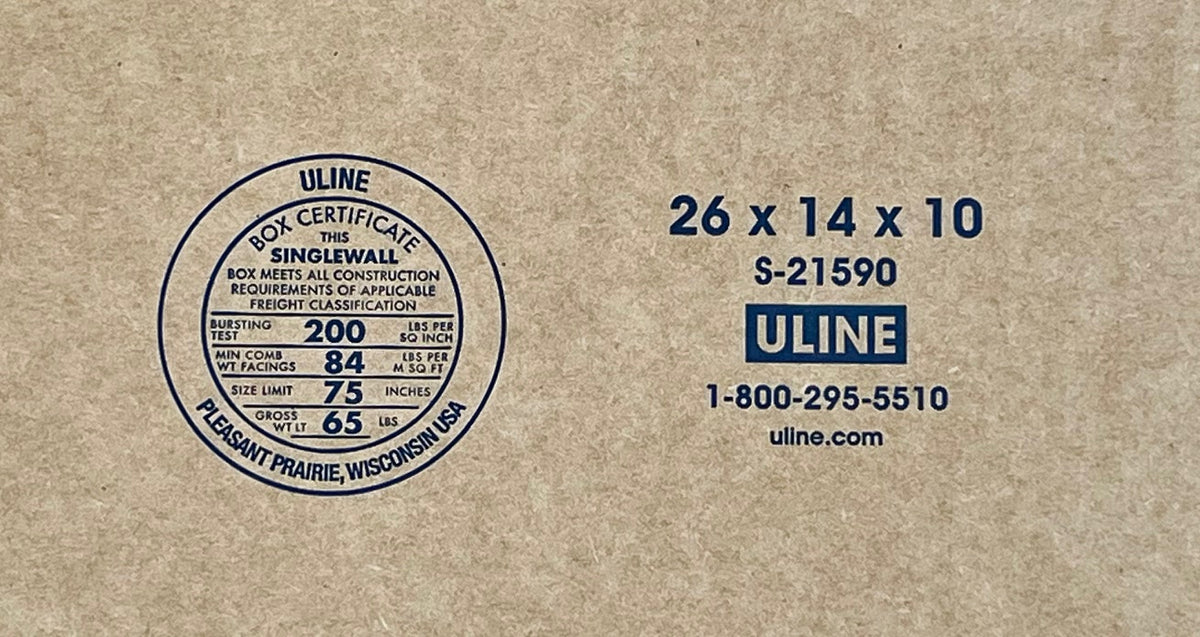 26x14x10 (200 lb strength) | SINGLE CARDBOARD BOX