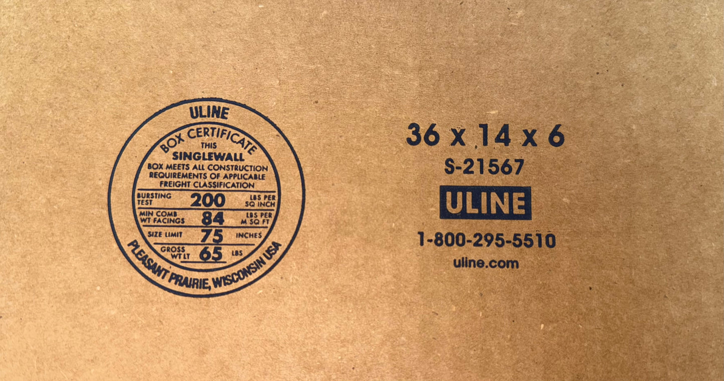 36x14x6 (200 lb strength) | SINGLE CARDBOARD BOX