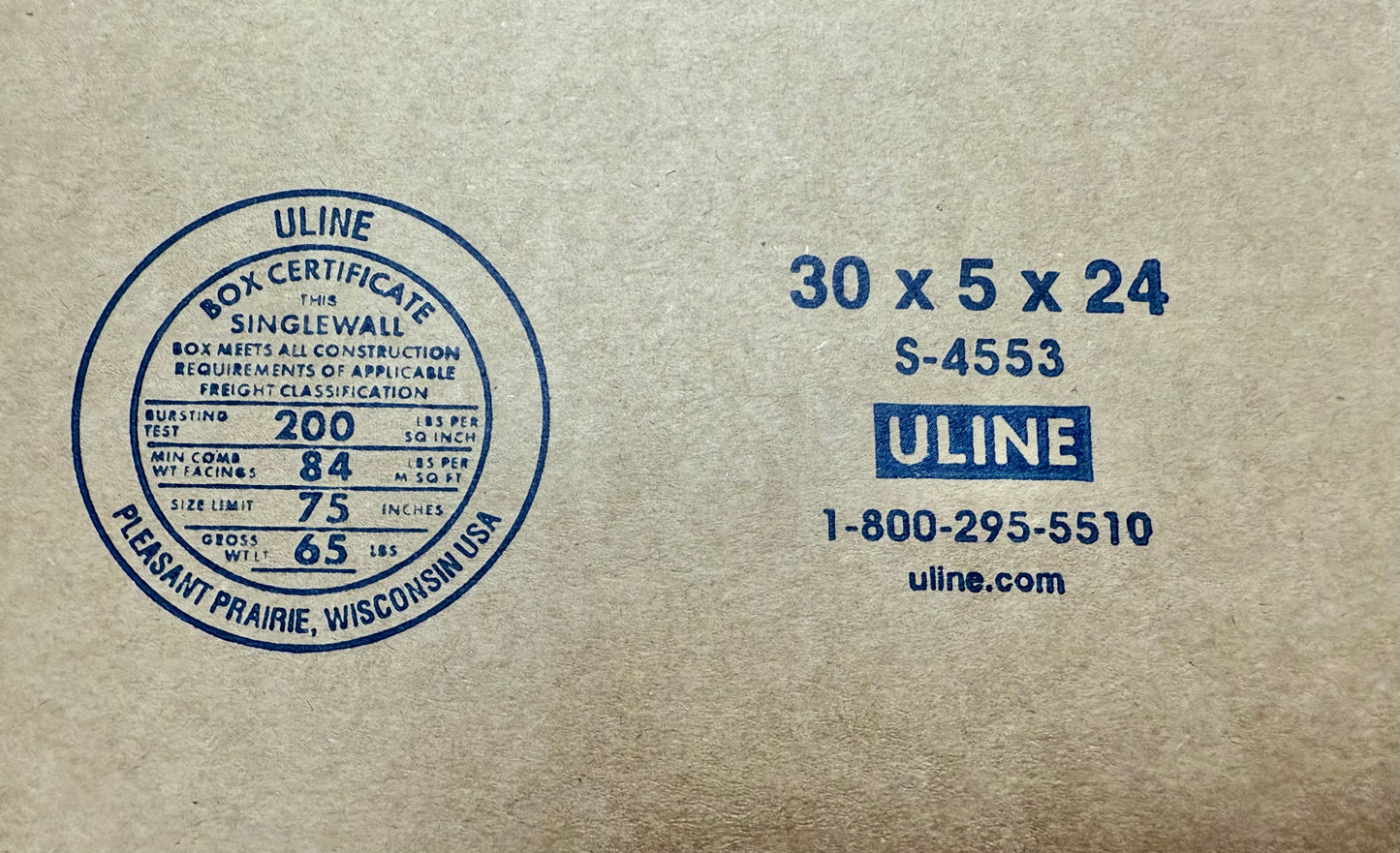 30x5x24 (200 lb strength) | SINGLE BOX | SIDE LOADING