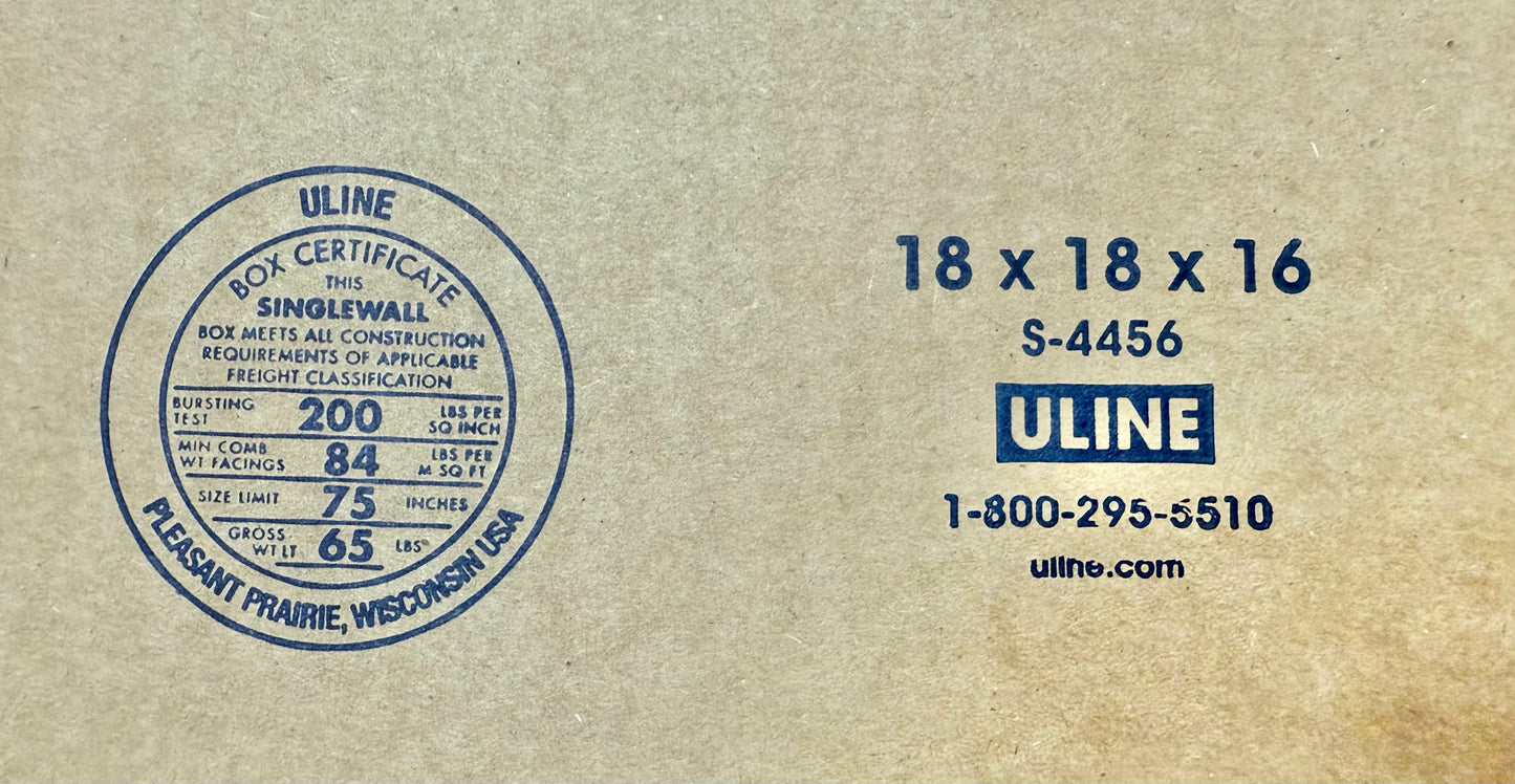 18x18x16 (200 lb strength) | SINGLE BOX | MEDIUM MOVING BOX