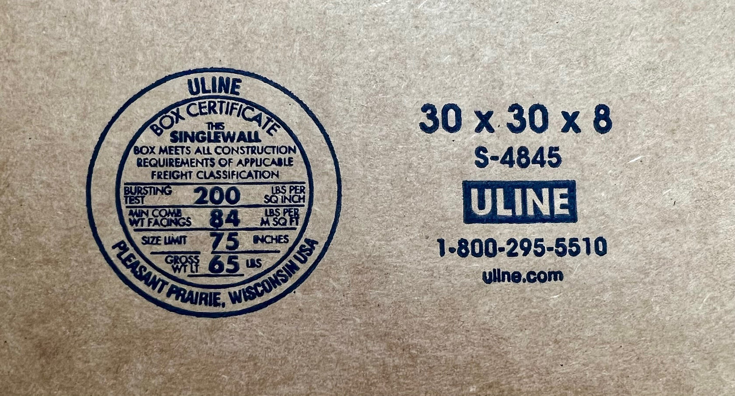 30x30x8 (200 lb strength) | SINGLE CARDBOARD BOX
