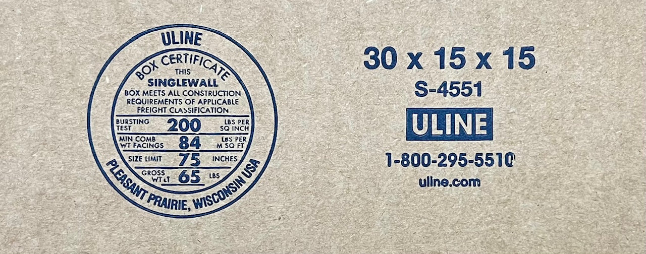 30x15x15 (200 lb strength) | SINGLE CARDBOARD BOX | LONG