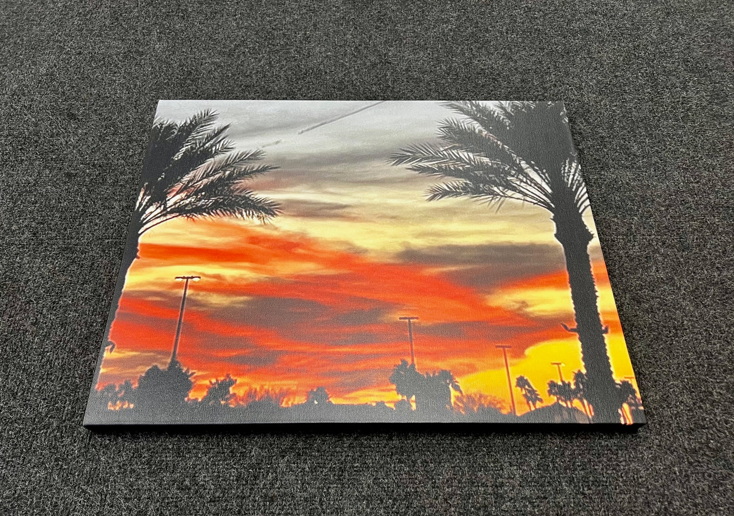 PALM TREE SUNSET - 16x20 - CANVAS