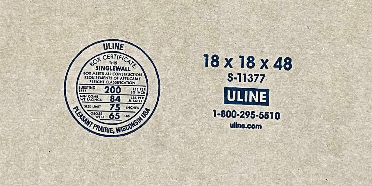 18x18x48 (200 lb strength) | SINGLE CARDBOARD BOX | TALL