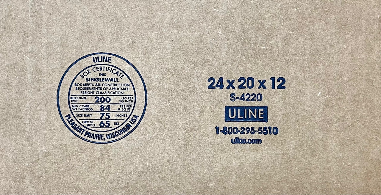 24x20x12 (200 lb strength) | SINGLE CARDBOARD BOX