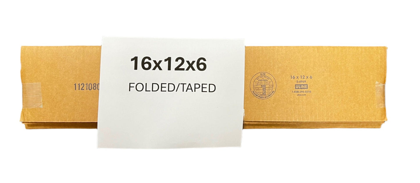 16x12x6 (200 lb strength) | SINGLE CARDBOARD BOX