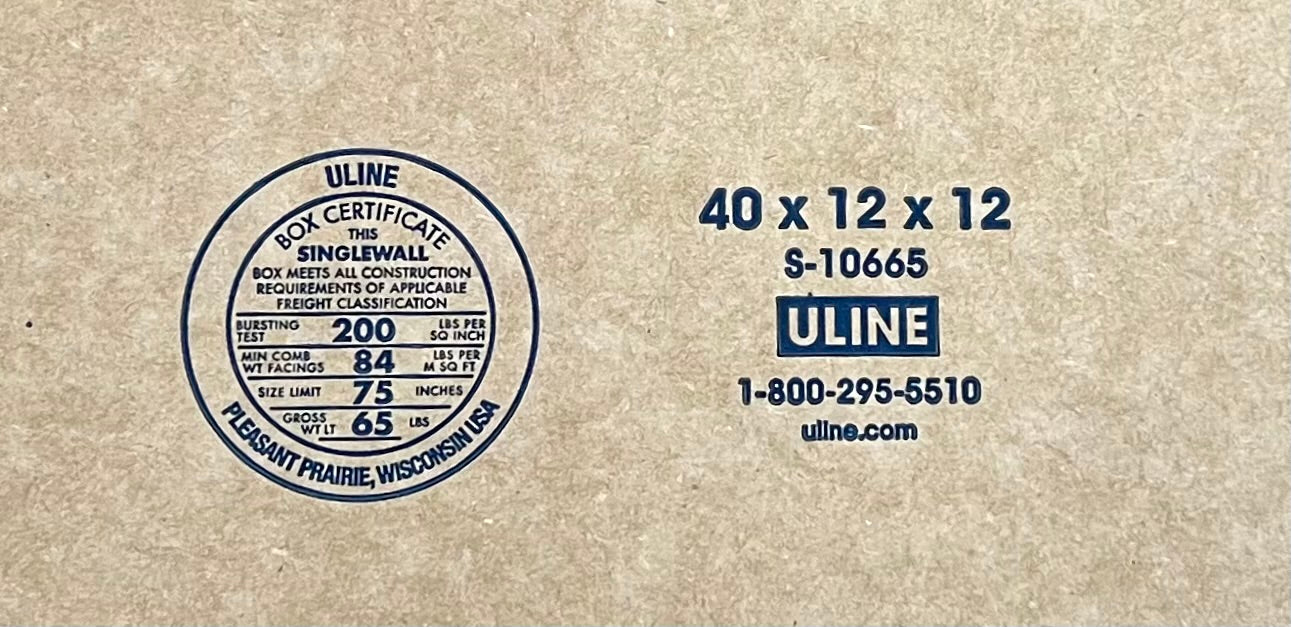 40x12x12 (200 lb strength) | SINGLE CARDBOARD BOX | LONG