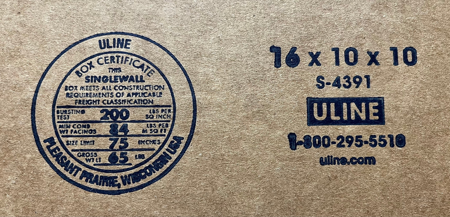 16x10x10 (200lb) | SINGLE CARDBOARD BOX