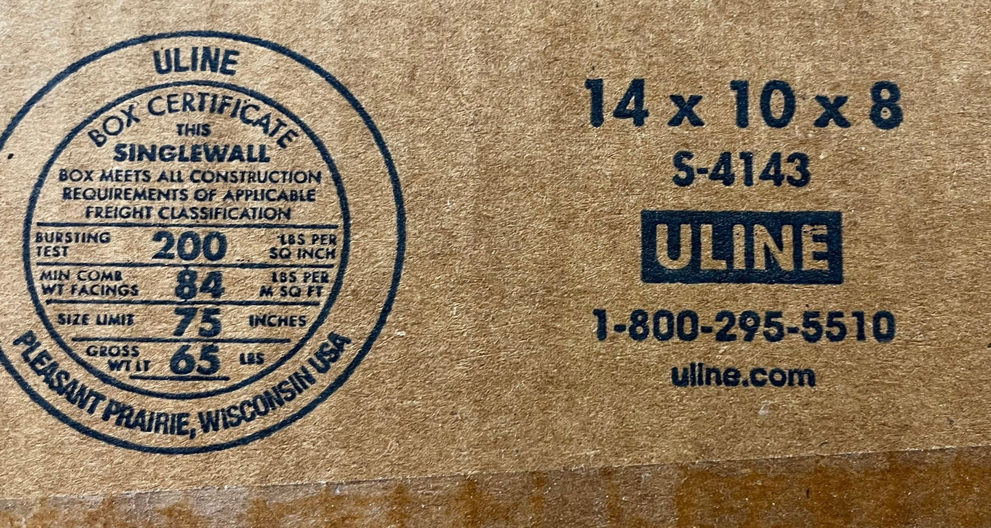 14x10x8 (200 lb) | 10 CARDBOARD BOX BUNDLE