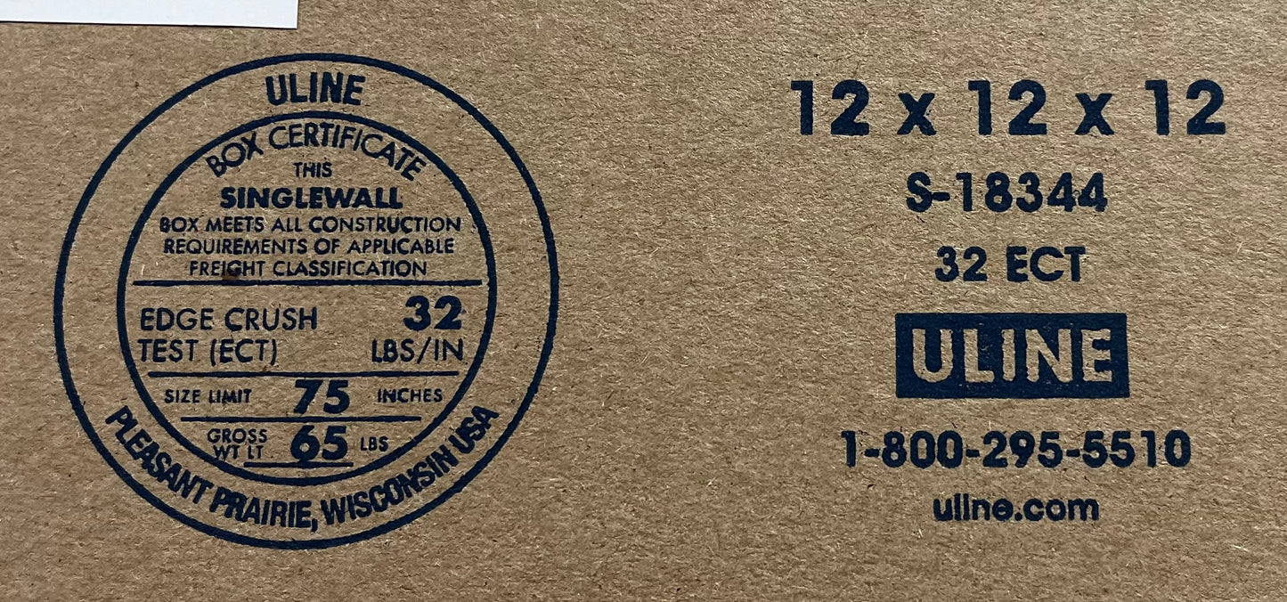 12x12x12 (32 ect) | SINGLE CARDBOARD BOX