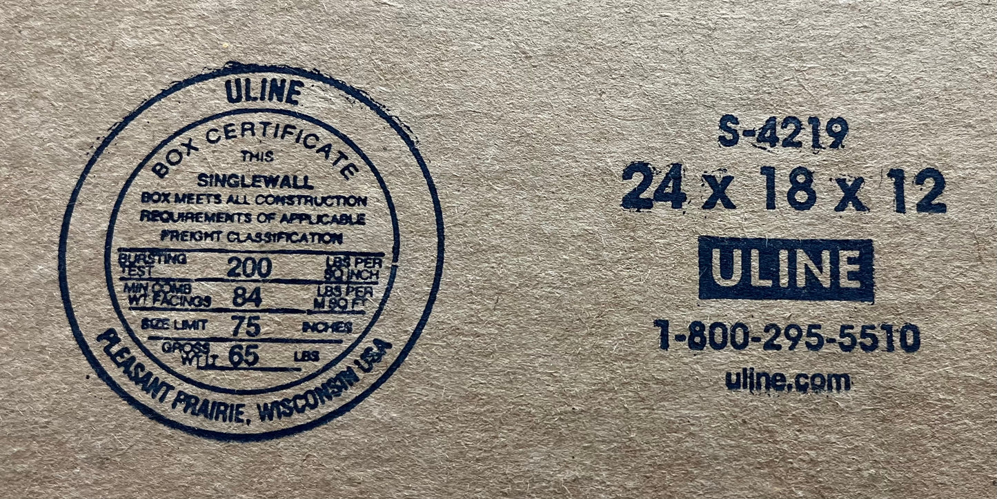 24x18x12 (200 lb strength) | 10 BOX BUNDLE