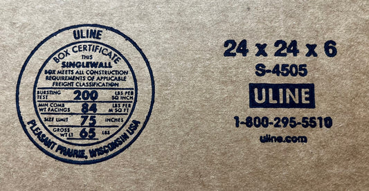 24x24x6 (200 lb strength) | SINGLE CARDBOARD BOX