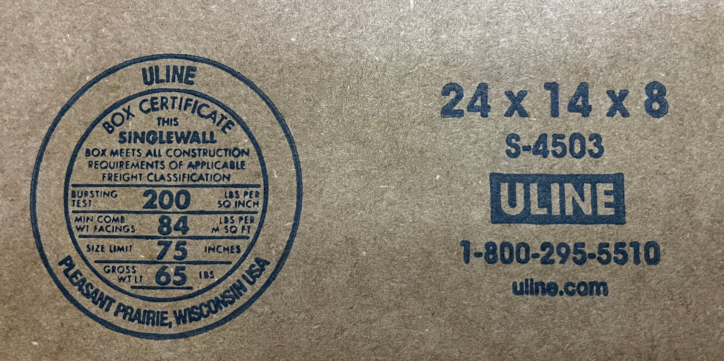 24x14x8 (200 lb strength) | SINGLE CARDBOARD BOX